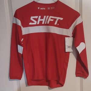 Shift Youth White Label Haut Red Jersey YS Dirt Bike Motorcross Motorcycle NWT